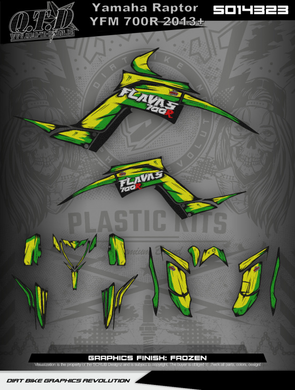 SO14323 fluoreszierende Farbe mit einem Frozen Laminat für die Yamaha Raptor YFM 700R 2013+