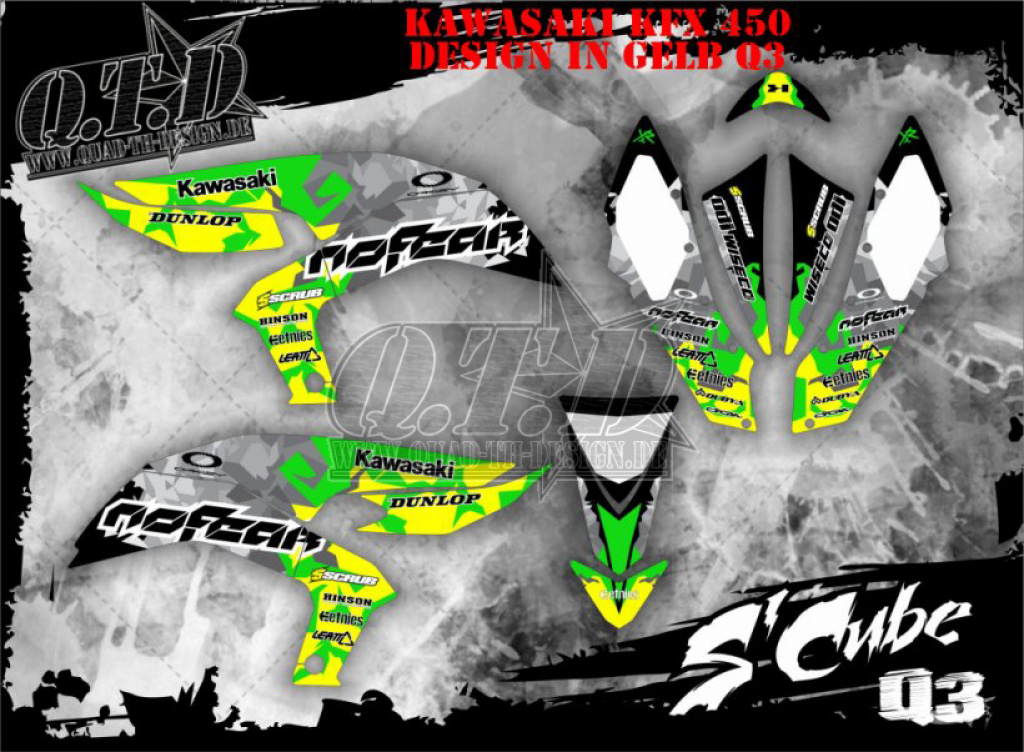 Example picture for thr colors, SCube Yellow for Kawasaki KFX 450