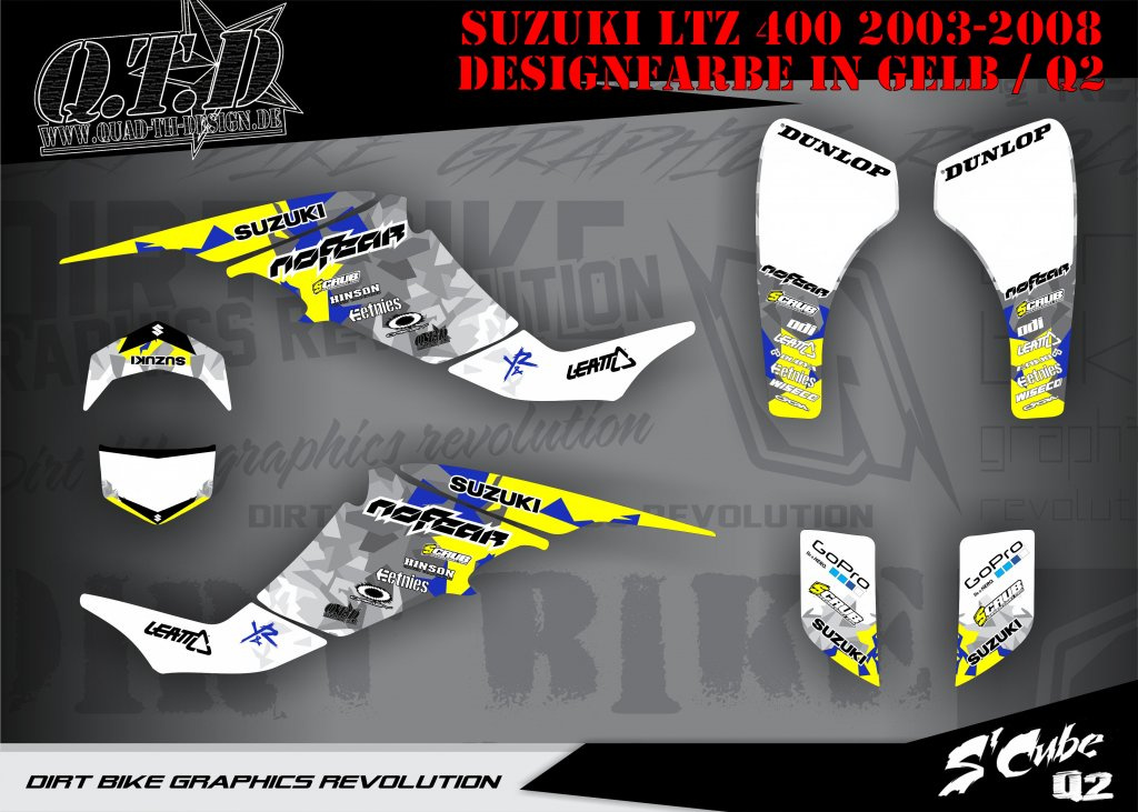 Beispiel Bild für die Farben, SCube Gelb für Suzuki LTZ 400 2003-2008