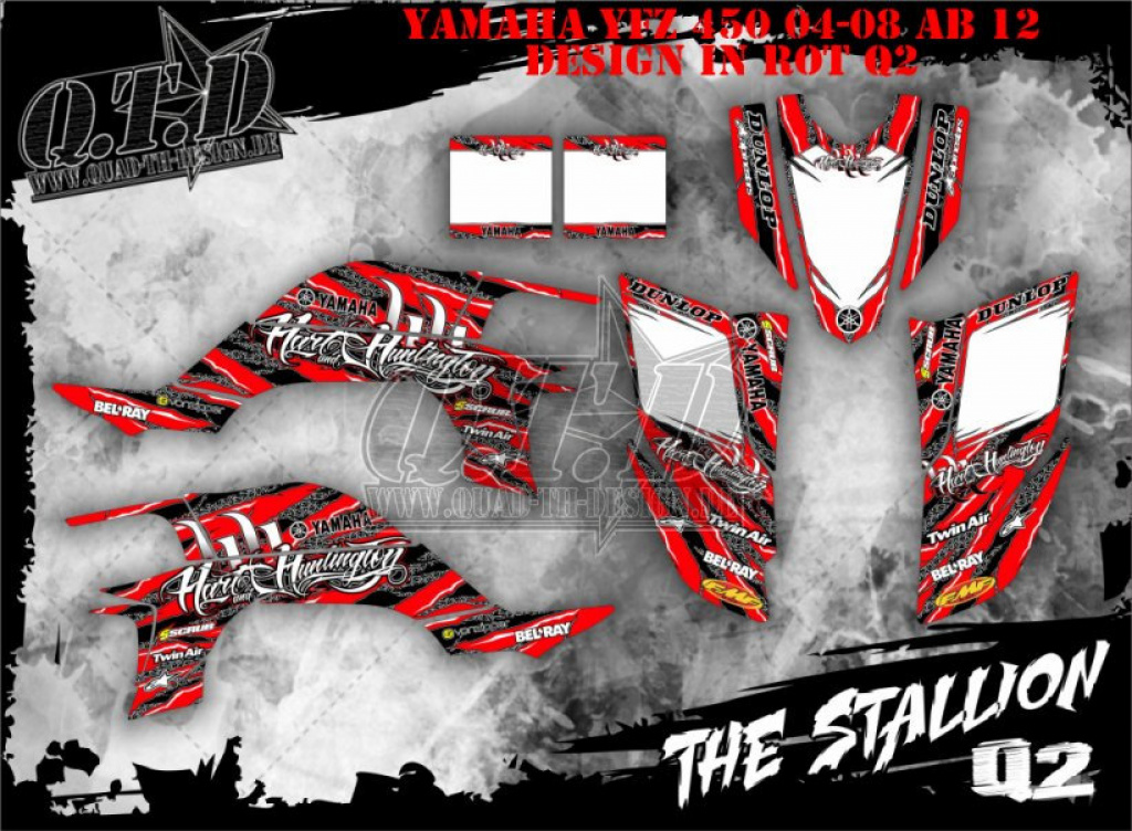 Stallion Red for Yamaha YFZ 450 2004-2008 & 2012-2014