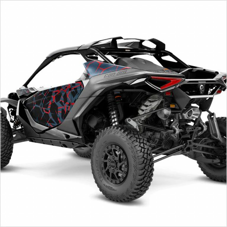 Quake Blau-Rot S Version für Can-Am Maverick R 2 Doors