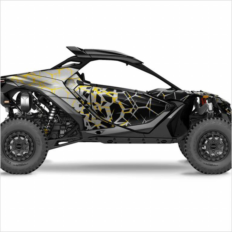 Quake Grau-Gelb M Version für Can-Am Maverick R 2 Doors