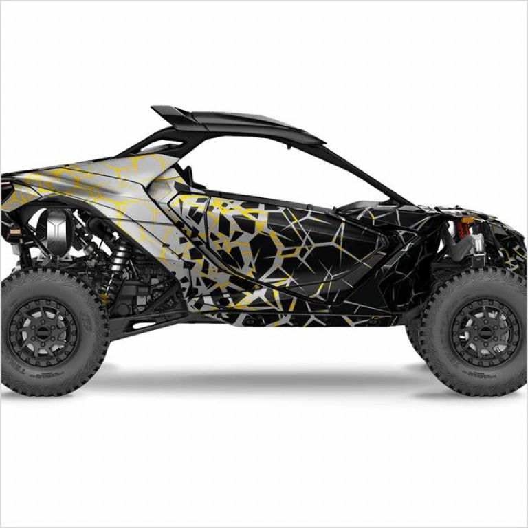 Quake Grau-Gelb XL Version für Can-Am Maverick R 2 Doors