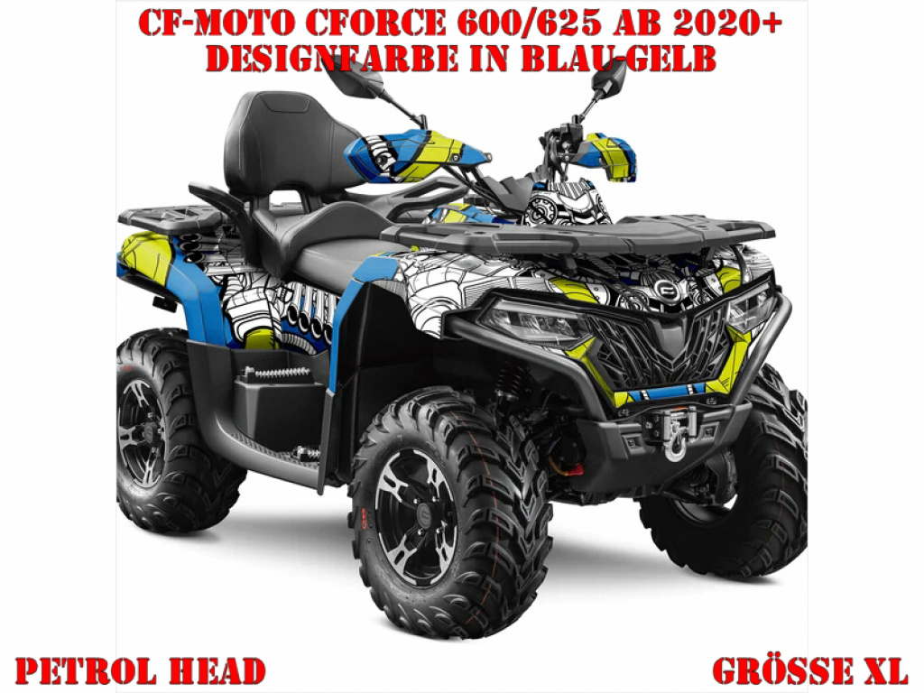 Petrol Head Blue-Yellow XL Version for CF-Moto CForce 600-625 S/L ab 2020+