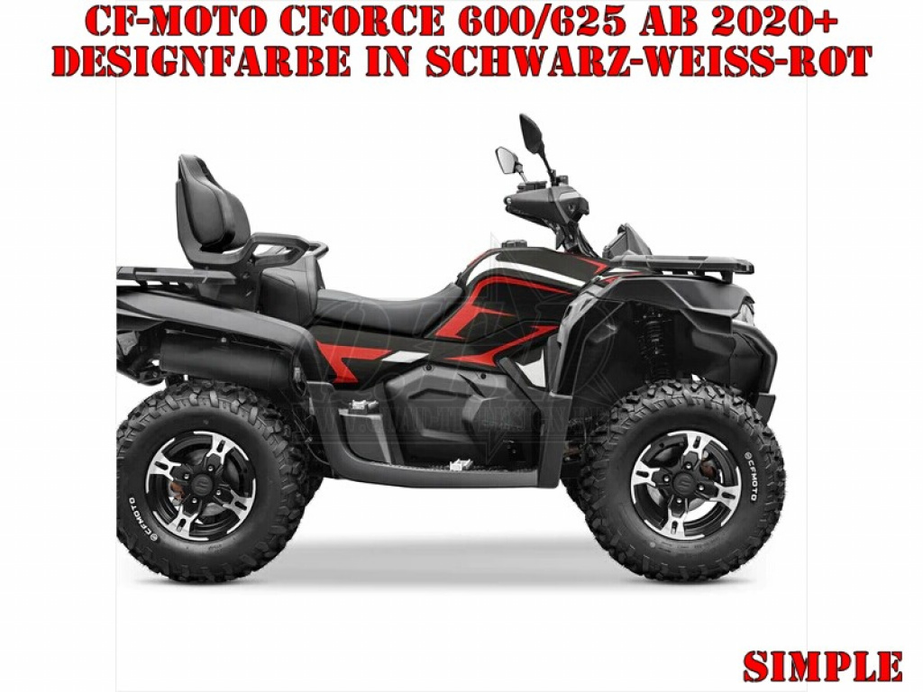 Simple Schwarz-Weiß-Rot M Version für CF-Moto CForce 600-625 S/L ab 2020+