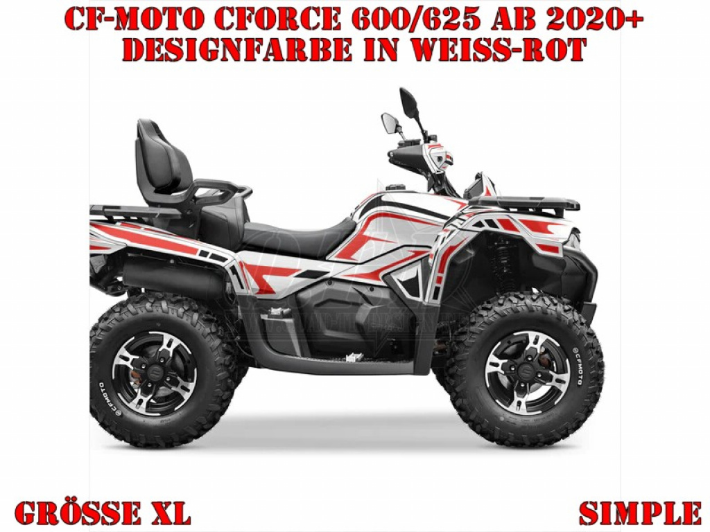 Simple Weiß-Rot XL Version für CF-Moto CForce 600-625 S/L ab 2020+