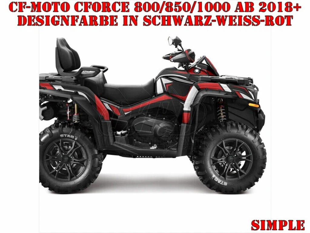 Simple Black-White-Red for CF-Moto CForce 800/820/850/1000 XC/DLX ab 2018+