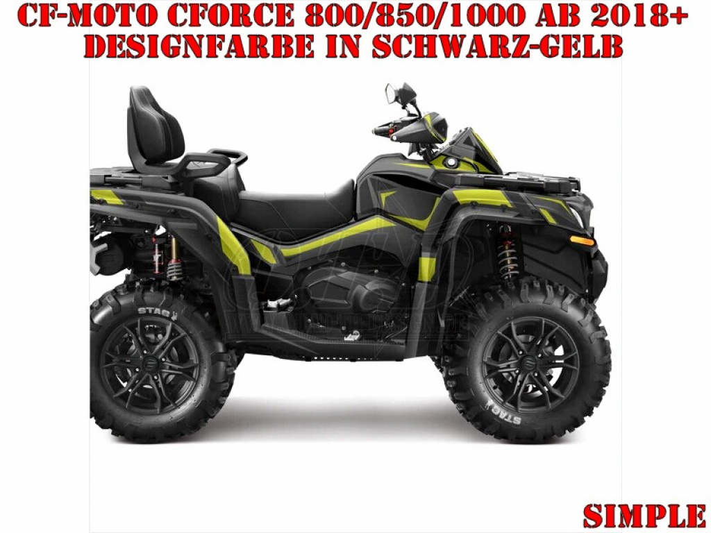 Simple Black-Yellow for CF-Moto CForce 800/820/850/1000 XC/DLX ab 2018+