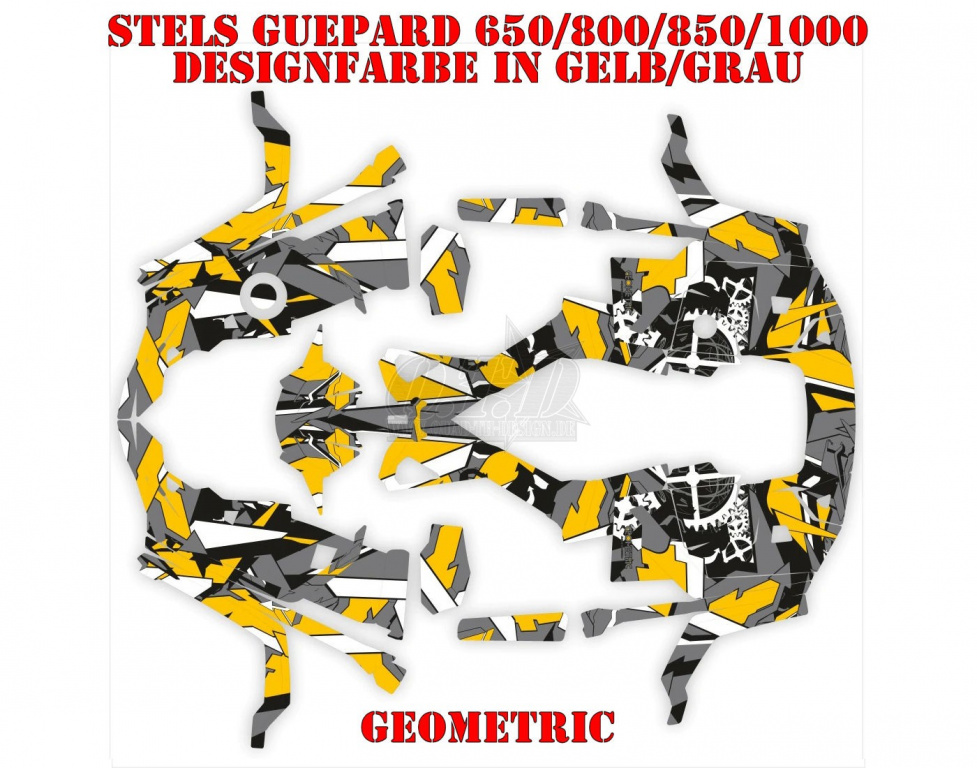 Geometric Yellow-Grey for Stels Guepard 650/800/850/1000