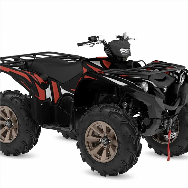 Simple Schwarz-Rot M Version für Yamaha Grizzly ﻿700 2016+