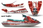 Mad Hatter Hintergrund = Rot, Designfarbe = Weiß für CAN-AM Sea Doo GTS Sitdown 1992-1997
