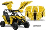 Contender Hintergrund = Gelb, Designfarbe = Schwarz für CAN-AM Maverick 1000 X/RS/R/XDS Turbo 2013-2016