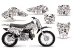 Butterfly Hintergrund = Weiß, Designfarbe = Schwarz mit Nummernfeldern für Honda XR50 2000-2003