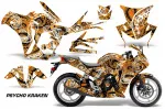 Psycho Kraken Hintergrund = Orange, Designfarbe = Schwarz für Honda Sport Bike CBR 250R 2010-2013