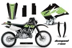 Diamond Race Hintergrund = Schwarz, Designfarbe = Grün ohne Nummernfeldern für Kawasaki KDX200 1995-2006