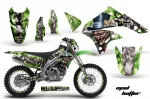 Mad-Hatter Hintergrund = Grün, Designfarbe = Silber mit Nummernfeldern für Kawasaki KLX450 2008-2022