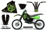SilverStar - Reloaded Hintergrund = Schwarz, Designfarbe = Grün ohne Nummernfeldern für Kawasaki KX125 1983-1985