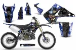 Mad-Hatter Hintergrund = Blau, Designfarbe = Schwarz ohne Nummernfeldern für Kawasaki KX125/250 2003-2016