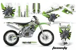 Toxicity Hintergrund = Weiß, Designfarbe = Grün mit Nummernfeldern für Kawasaki KX450F 2006-2008
