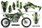 Mad-Hatter Hintergrund = Grün, Designfarbe = Schwarz mit Nummernfeldern für Kawasaki KX450F 2016-2018