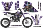 Mad Hatter Hintergrund = Lila, Designfarbe = Silber ohne Nummernfeldern für Kawasaki KX80/KX100 1995-1997