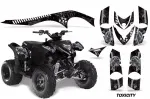 Toxicity Hintergrund = Schwarz, Designfarbe = Weiß für Polaris Phoenix 200 2005-2016