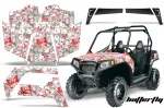 Butterfly Background = White, Design color = Red for Polaris Ranger RZR 570