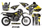 Toxicity Hintergrund = Schwarz, Designfarbe = Gelb ohne Nummernfeldern für Suzuki DRZ 400 S/SM 2000-2023