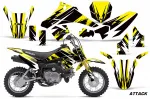 Attack Gelb mit Nummernfeldern für Suzuki DRZ 70 2008-2016