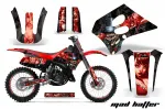 Mad-Hatter Hintergrund = Schwarz, Designfarbe = Rot mit Nummernfeldern für Suzuki RM 125 1993-1995