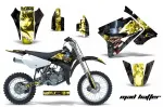 Mad-Hatter Hintergrund = Schwarz, Designfarbe = Gelb ohne Nummernfeldern für Suzuki RM 85 2001-2023