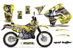 Mad-Hatter Hintergrund = Gelb, Designfarbe = Silber mit Nummernfeldern für Suzuki RMX 250S 1996-1998