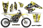 Mad-Hatter Hintergrund = Gelb, Designfarbe = Silber ohne Nummernfeldern für Suzuki RMZ 250 2004-2006