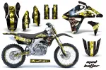 Mad-Hatter Hintergrund = Schwarz, Designfarbe = Gelb mit Nummernfeldern für Suzuki RMZ 450 2007