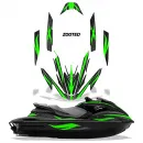 Zooted Background = Black, Design color = Green for Yamaha FZR 2009-2016