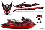 Tribe Background = Black, Design color = Red for Yamaha WaveRunner GP 1800 17-20