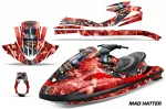 Mad Hatter Background = Red, Design color = Silver for Yamaha Wave Runner 2002-2005