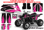 Tribal Flames Hintergrund = Schwarz, Designfarbe = Pink für Yamaha Banshee YFZ 350