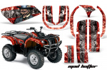 Mad-Hatter Hintergrund = Rot, Designfarbe = Silber für Yamaha Grizzly 660