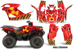 Meltdown Hintergrund = Rot, Designfarbe = Gelb für Yamaha Grizzly EPS/EPS SE 2016-2021