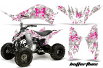 Butterfly Hintergrund = Weiß, Designfarbe = Pink für Yamaha Raptor 125