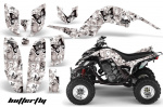 Butterfly Background = White, Design color = Black for Yamaha Raptor YFM 660