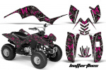Butterfly Hintergrund = Schwarz, Designfarbe = Pink für Yamaha Raptor 80