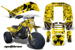 Meltdown Hintergrund = Gelb, Designfarbe = Schwarz für Yamaha Shaft DX 225 3 Wheeler 1983-1985