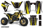 Contender Hintergrund = Schwarz, Designfarbe = Gelb für Yamaha Tri Z 250 3 Wheeler 1985-1986