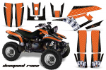 Diamond Race Hintergrund = Schwarz, Designfarbe = Orange für Yamaha Warrior YFM 350