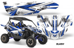 Slash Background = White, Design color = Blue for Yamaha YXZ 1000R