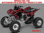 Racer-X Hintergrundfarbe = Schwarz, Designfarbe = Rot für Honda TRX 450R 2004-2016