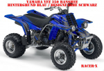Racer-X Hintergrundfarbe = Blau, Designfarbe = Schwarz für Yamaha Banshee YFZ 350