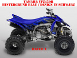 Beispiel für die Farben, Racer-X Hintergrundfarbe = Blau, Designfarbe = Schwarz für Yamaha YFZ 450R 2009-2013
